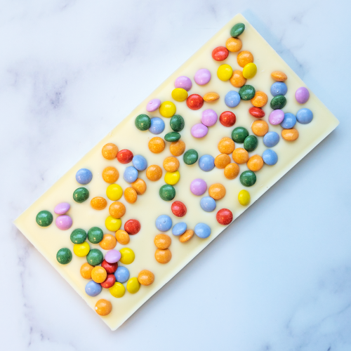 Chocoladereep wit smarties Chocoladereep wit smarties