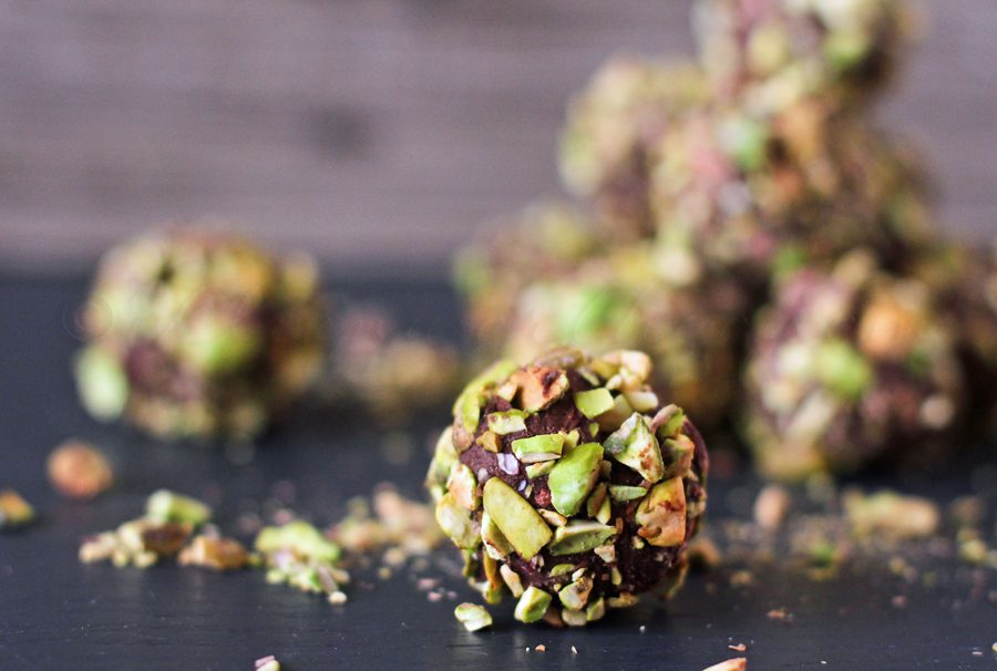 Chocolade pistache truffels Chocolade pistache truffels