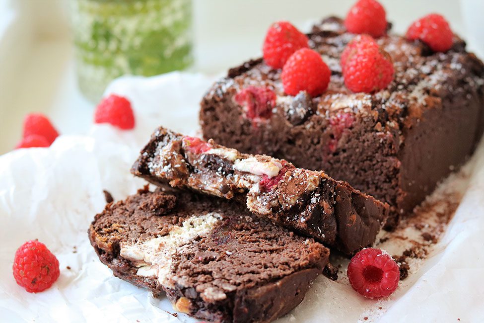 Glutenvrije chocoladecake met een cheescake swirl Glutenvrije chocoladecake met een cheescake swirl