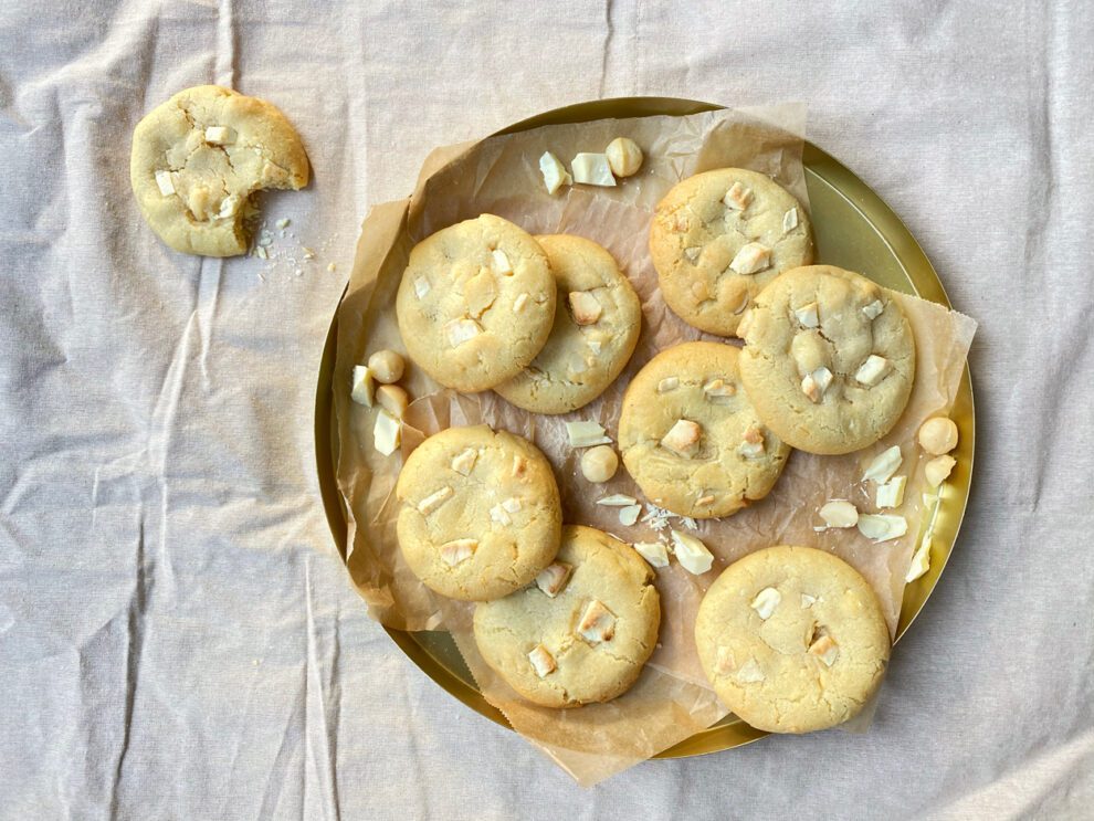 Witte chocolade macadamia koeken Witte chocolade macadamia koeken