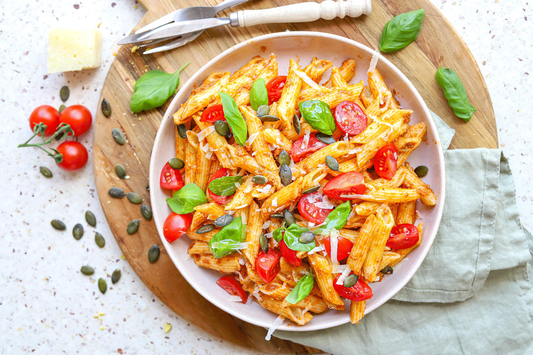 Pasta met rode pesto Pasta met rode pesto