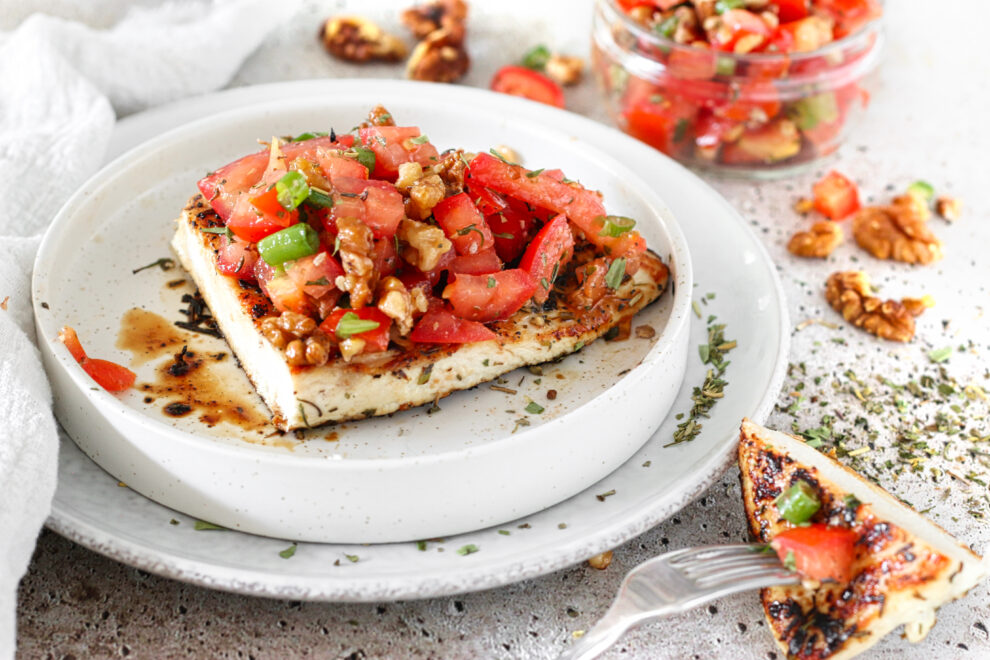 Koolhydraatarme kip bruschetta met walnoot Koolhydraatarme kip bruschetta met walnoot