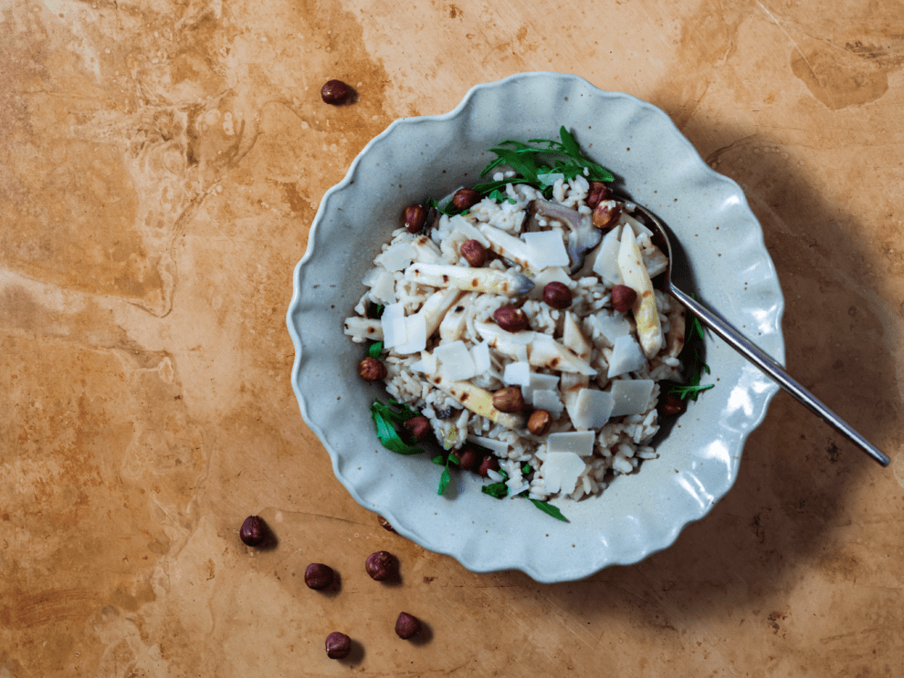 Risotto met witte asperges Risotto met witte asperges
