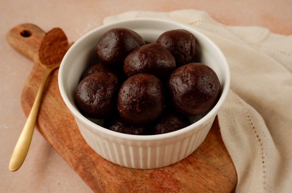 Eiwit rijke chocolade fudge balletjes Eiwit rijke chocolade fudge balletjes