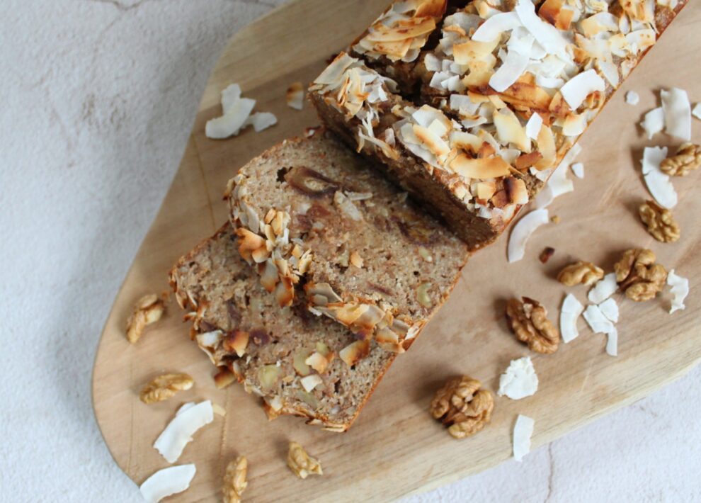 Kokos bananenbrood Kokos bananenbrood