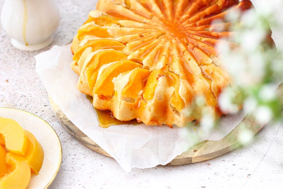 Gezonde upside down perzikcake Gezonde upside down perzikcake